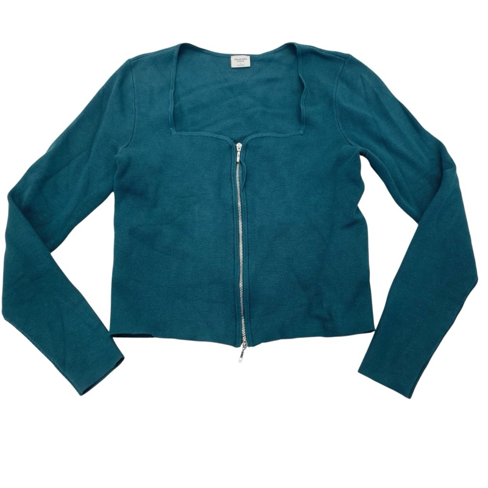 Abercrombie & Fitch Cardigan Sweater Large Green - Picture 9 of 12
